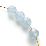4粒売り　砂糖菓子アクアマリンAA+　64面ラウンドカット6mm