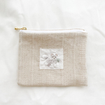 [一点物] 猫とお花の刺繍ミニポーチ