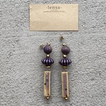 999.陶器使用で渋かっこいい✨和風ピアスnavy lensa