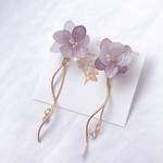 あじさいピアス　レジン　パープル×ホワイト
