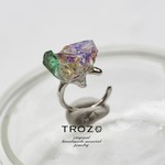 AJISAI Collection / Integration Ear Cuff オパール × トルマリン × 水晶 鉱物原石イヤーカフ 【一点もの】 ハンドメイド天然石アクセサリー