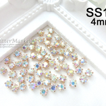 SS16(4mm)クリアAB　50個セット☆高品質爪付きガラスラインストーン