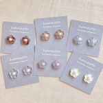 【受注製作】一粒お花のレジンピアス／イヤリング（小）