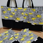 【オーダー品】【裏地付き】しましまシマウマ*イエローの４点セット