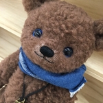 ハンドメイドテディベア風モコモコな青いお目めのクマ🧸さんぬいぐるみ