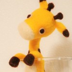 かしげキリン＊「ねぇ。首、凝ってない？」＊パソコン＊羊毛フェルト