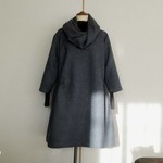 ウール　脇ギャザーのチュニックワンピ（スヌード付き）