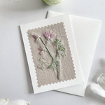 刺繍カード／スイートピー