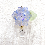 紫陽花と硝子のしずくポニーフック