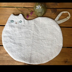白ねこ　ベージュ　マルチマット