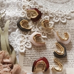 クリアマーブルブルーフープピアス2個♡