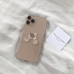 ちゃんこCASE　　　　　　　　　　　　　 猫　ネコ　猫好きiPhoneケース　スマホケース　お花ケース　クリア　透明　クリアケース　iPhone全機種対応　