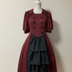 軍服風夏ワンピ(限定ボルドー)