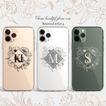 イニシャル 高品質 iPhone Android【ボタニカルフレーム イニシャルケース】 アルファベット スマホケース