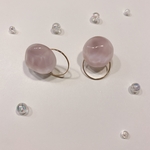 ⭐︎⭐︎新作⭐︎⭐︎ <送料込み>凹凸アクリルクリアピンク×ゴールドリングピアス　Minfinity