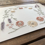 紙刺繍＊夏のリースのメッセージカード【キンモクセイ色】