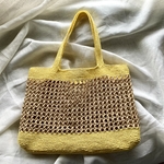 透けかごバッグ☆yellow × natural