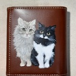 【yoppy様専用】革製２つ折り財布　サイベリアンちゃん