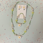 春のフラワービーズアクセサリーセット(ホワイト×イエロー)