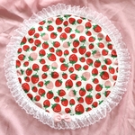 限定品❣️いちご柄リバーシブルカフェマット🍓丸型