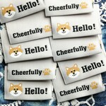 【送料無料】タグ※18枚※ピスネーム※柴犬※はさみタグ※布タグ※刺繍タグ