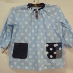 ★長袖★スモック★遊び着★ブルー★大きな水玉★ 130