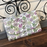 蛇腹式！びっくりなカードケース＊ボタニカル flower ホワイト