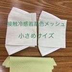 【夏用 女性向き小さめ 接触冷感若草色メッシュ】2枚セットBOX型インナーマスク、カバーでも