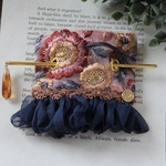 【マジェステ】お花刺繍リボン×べっ甲模様ビーズ♪