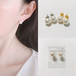 パールピアス【ガラスパールの一粒スタッドピアス】結婚式や入学式などフォーマルなシーンにも使えるシンプルアクセサリー