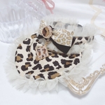 Instagram掲載中♡再販1点♡限定品🧚‍♀️新作♡スタイ首輪♡レオパード柄♡オフホワイトチュール♡
