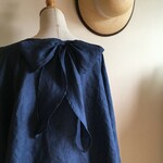 ベルギーLibeco社リネンIBで作った後リボンゆったりプルオーバー