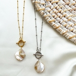 再販: brown shell  mantel necklace