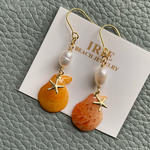 天然シェルのシンプルピアス