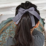 サテンリボン⭐︎ポニーフック⭐︎ダークグレー