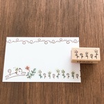 ラインクルクル葉っぱにポチポチ