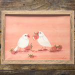 鳥絵画　日本画　いちご文鳥　複製画
