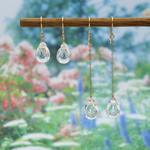 クリスタルのペアシェイプカットピアス＊14KGF＊