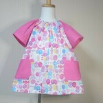 スモック半袖 90・100・110・120㎝［リボンちょうちょ］中薄手