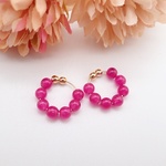 ❤SALE❤*EG00***天然石ワインレッドジェード☆フープイヤリング