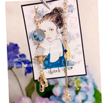 アシンメトリー ブルー ビジュー ピアス