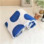 ８重ガーゼマフラーフェイスタオル*北欧調*ポルカドット*大玉*群青カラー*裏側もポルカドット*お布団ガーゼ*限定ドット