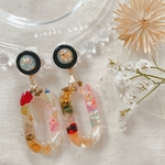 ✳︎ お洒落レジン ヴィンテージボタン イヤリング ✳︎