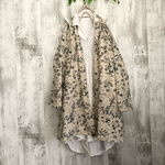 YUWA花柄cottonリネンシャーチングローブカーディガン