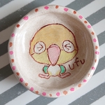 おトリ皿❤ シロハラインコ ufu