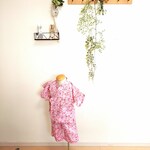 ♡女の子甚平♡古風桜柄♡さらっと涼しい♡ピンクっぽい薄紫♡サイズ100♡夏のパジャマに、部屋着に、お出掛けに♡♡