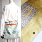 3WAYバッグ（forest wing・ライトブルー、内布：きいろ）・ハンドメイド・ミナペルホネン生地使用