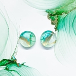 【 No.5 】 萌芽 アルコールインクアート　ピアス・イヤリング 【15mm】