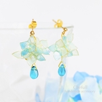 【特集掲載】『紫陽花と雨の雫（ブルー）』　ピアス　イヤリング