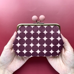 267.木玉親子がま口財布　つぶつぶ　グレープ